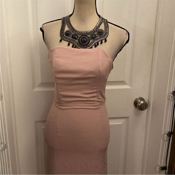 Ashley Stambouli Elegant Pink Strapless Evening Gown, XS - Picture 2 of 7